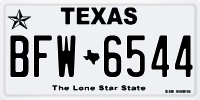 TX license plate BFW6544