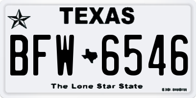 TX license plate BFW6546