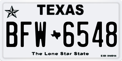 TX license plate BFW6548
