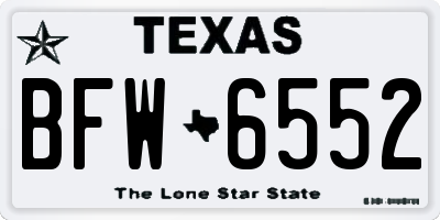 TX license plate BFW6552