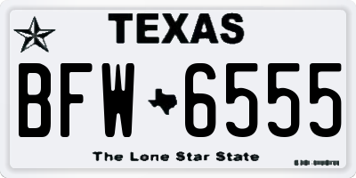 TX license plate BFW6555