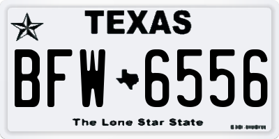 TX license plate BFW6556