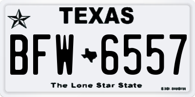 TX license plate BFW6557