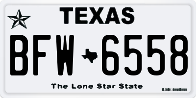 TX license plate BFW6558