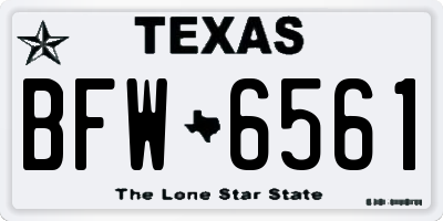 TX license plate BFW6561