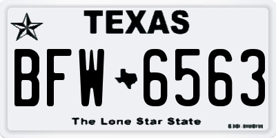 TX license plate BFW6563