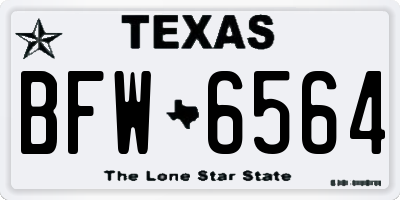 TX license plate BFW6564