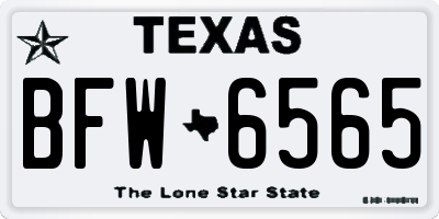 TX license plate BFW6565