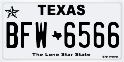 TX license plate BFW6566