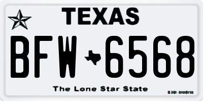 TX license plate BFW6568