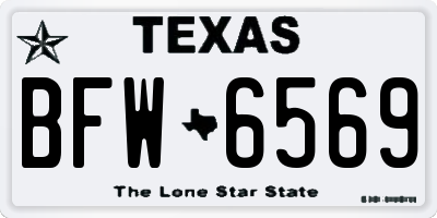TX license plate BFW6569