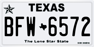 TX license plate BFW6572