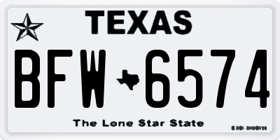 TX license plate BFW6574