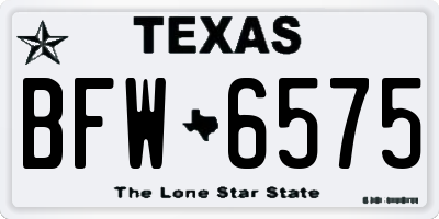 TX license plate BFW6575