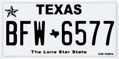TX license plate BFW6577