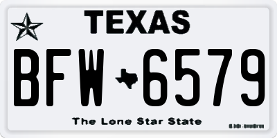 TX license plate BFW6579