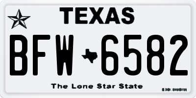 TX license plate BFW6582