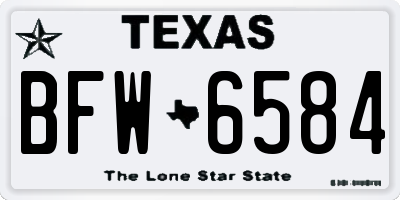 TX license plate BFW6584