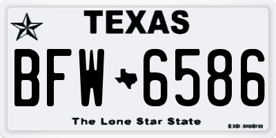 TX license plate BFW6586