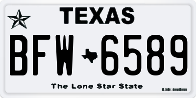 TX license plate BFW6589