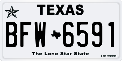 TX license plate BFW6591