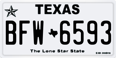 TX license plate BFW6593
