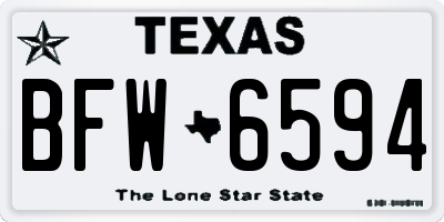 TX license plate BFW6594