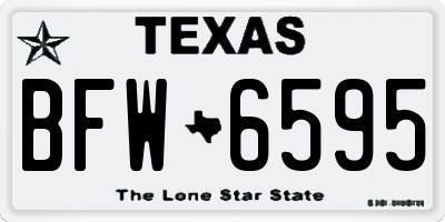 TX license plate BFW6595