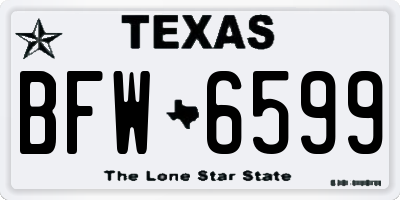 TX license plate BFW6599