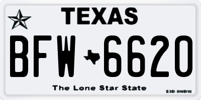 TX license plate BFW6620