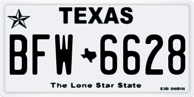 TX license plate BFW6628