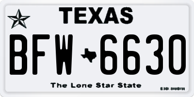 TX license plate BFW6630