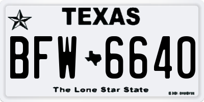 TX license plate BFW6640