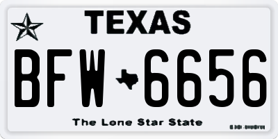 TX license plate BFW6656
