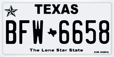 TX license plate BFW6658