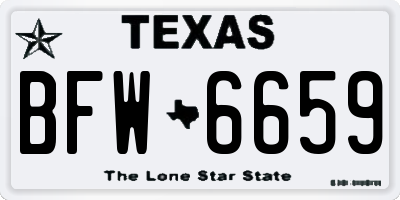 TX license plate BFW6659