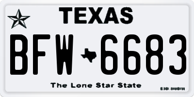 TX license plate BFW6683