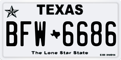 TX license plate BFW6686