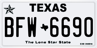 TX license plate BFW6690
