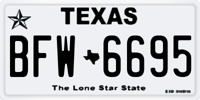 TX license plate BFW6695