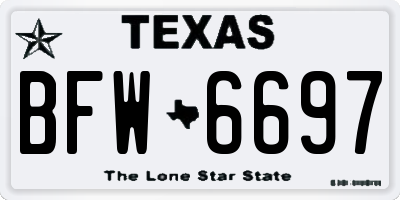 TX license plate BFW6697