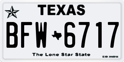 TX license plate BFW6717