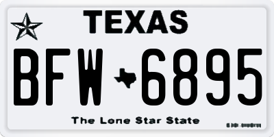 TX license plate BFW6895
