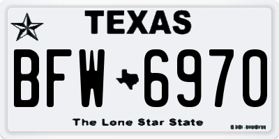 TX license plate BFW6970