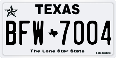 TX license plate BFW7004