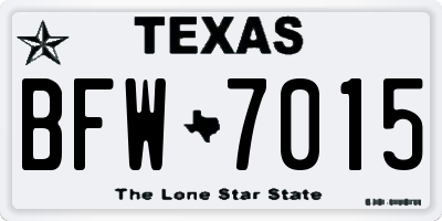 TX license plate BFW7015