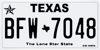 TX license plate BFW7048