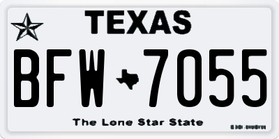TX license plate BFW7055