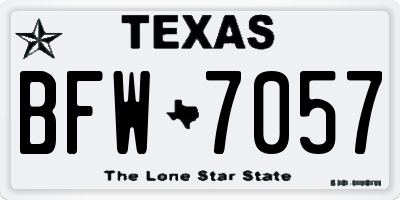 TX license plate BFW7057