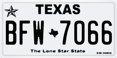 TX license plate BFW7066